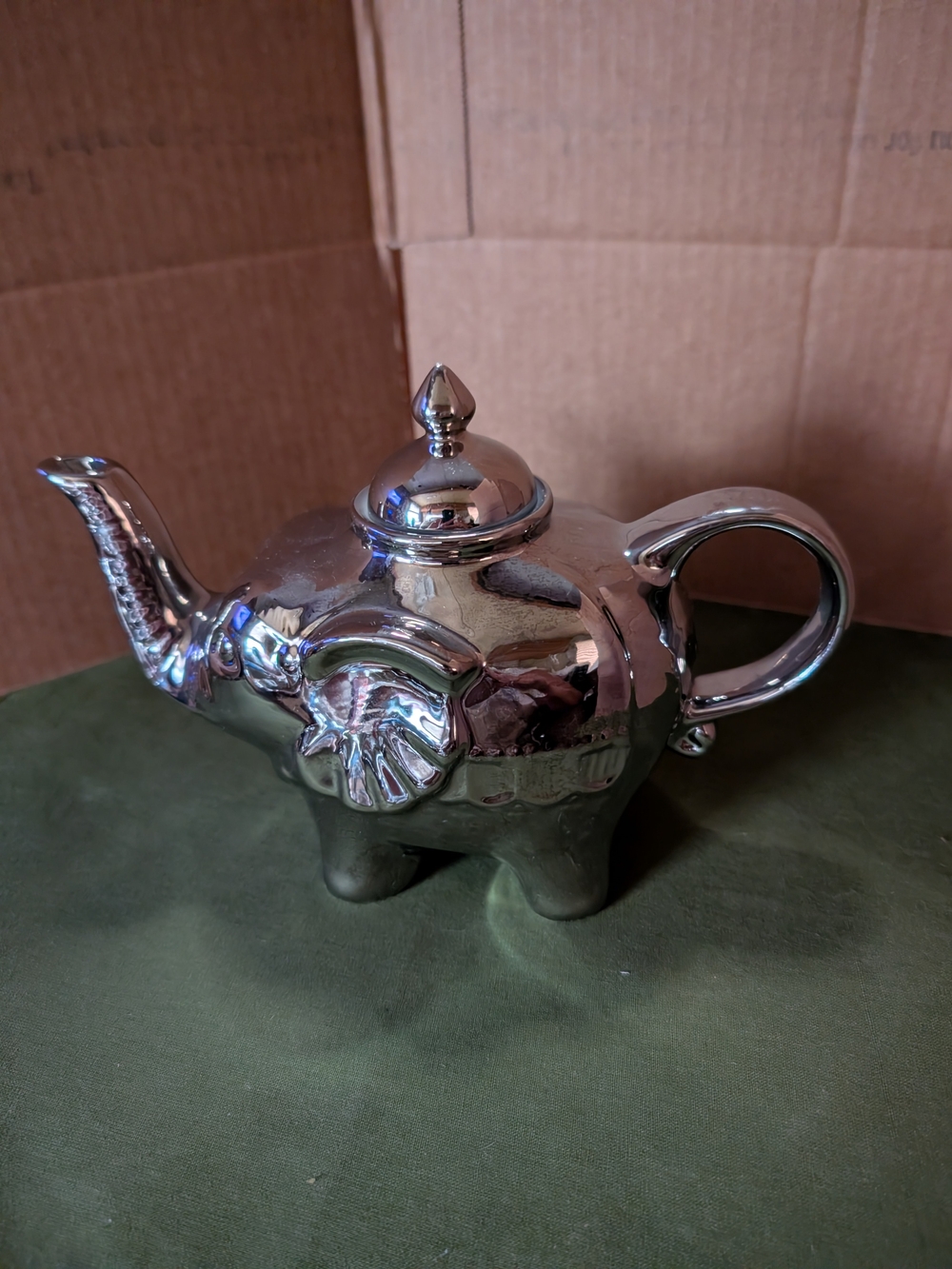 Silver Elephant Teapot Decorative Serving Pitcher